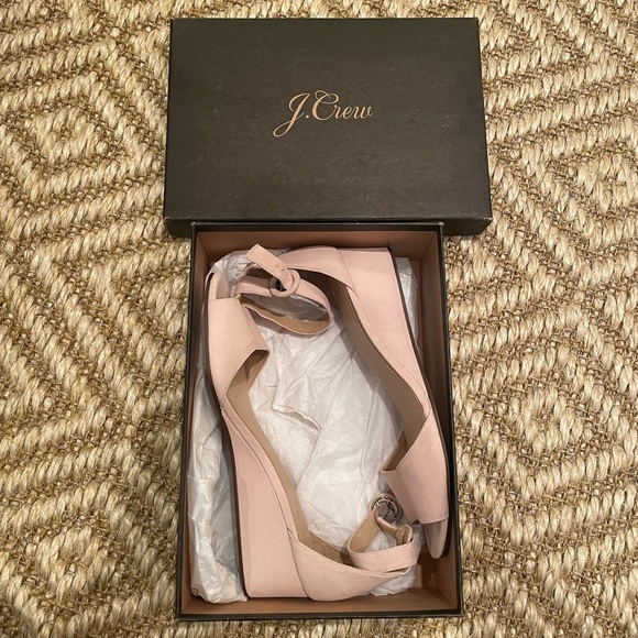 J. Crew Laila suede wedges in washed light pink - Picture 3 of 7